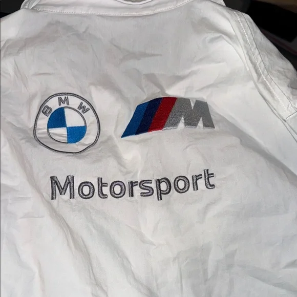 BMW Motorsport Puma White Polo long sleeve button down with Logo - Picture 7 of 10